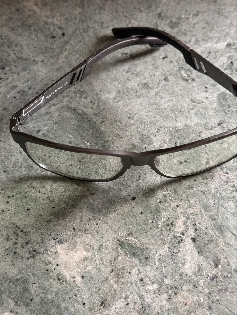 ANYLUV TC4571-2 Grey Blue Light Blocking Glasses Gunmetal Grey Carbon Made Italy